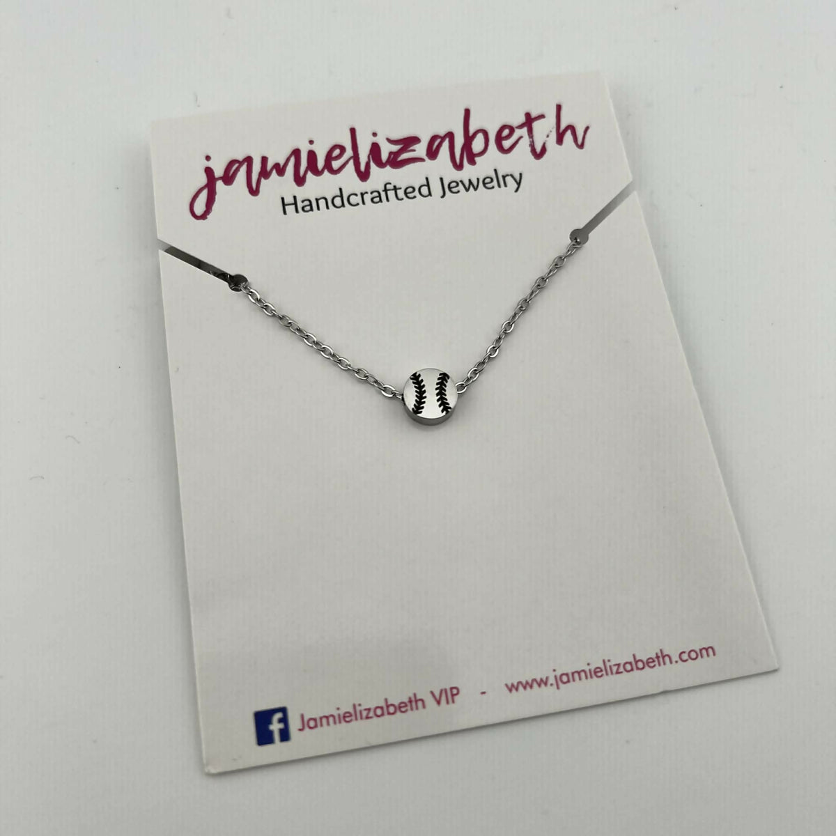 Silver Baseball/Softball Necklace