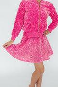 Pretty-in-Pink Velvet Skort