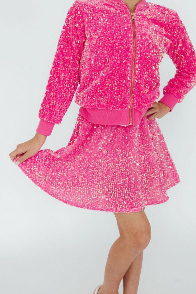 Pretty-in-Pink Velvet Skort