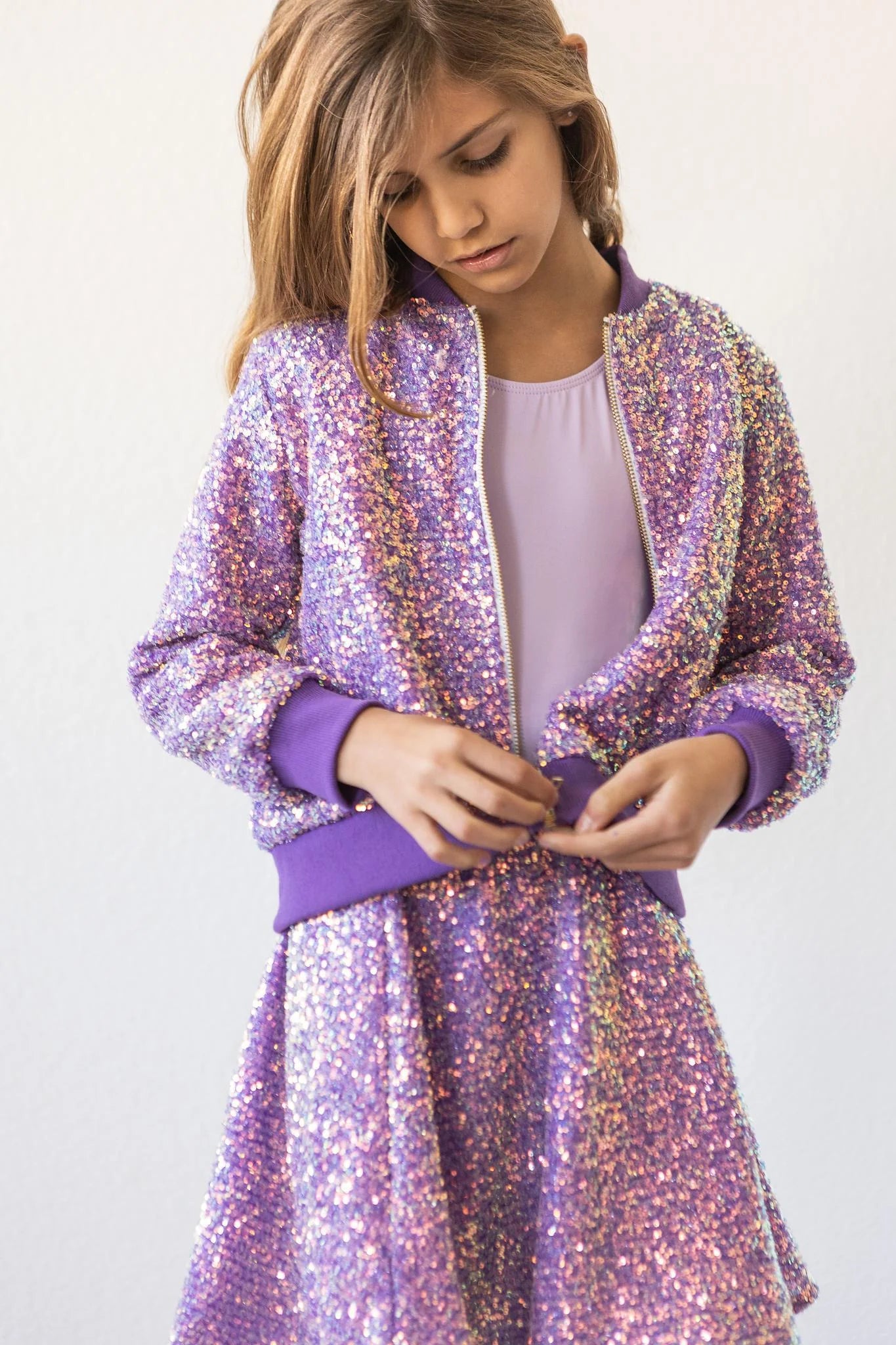 Pop Of Purple Sequin Skort