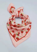 Pink silk scarf with cherries