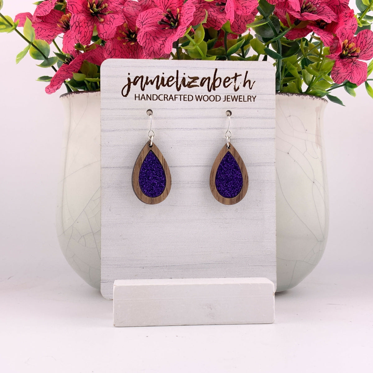 Purple Acrylic Earring
