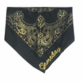 Black & gold GAMEDAY chainstitch bandana