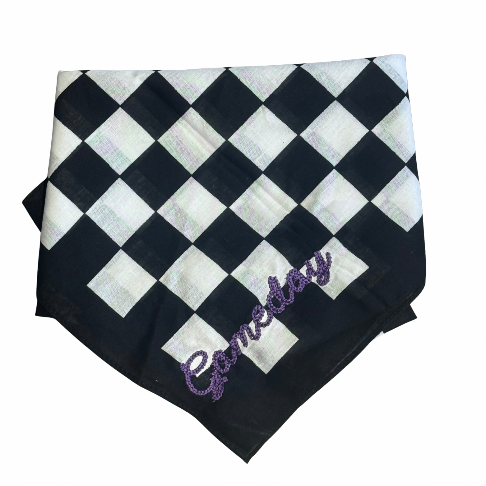 Checkered GAMEDAY chain stitch bandana