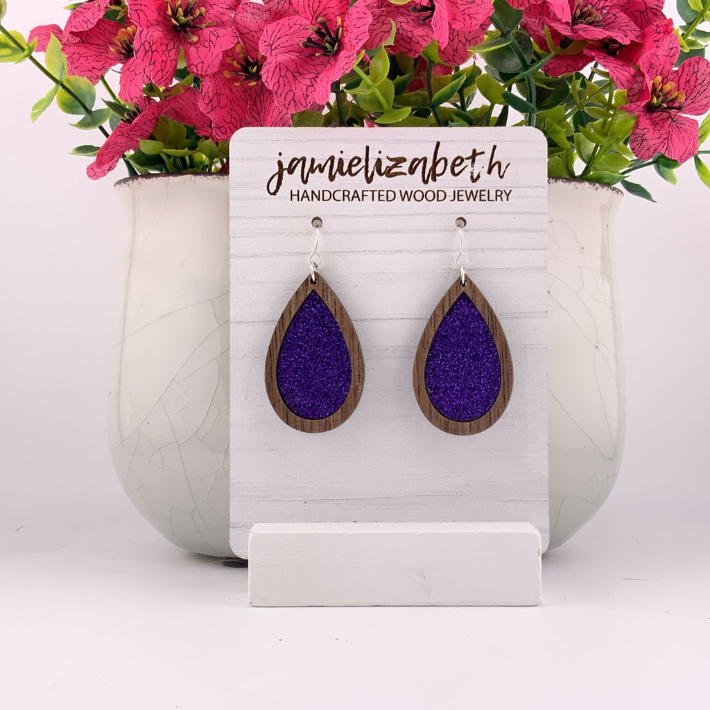 Purple Acrylic Earring