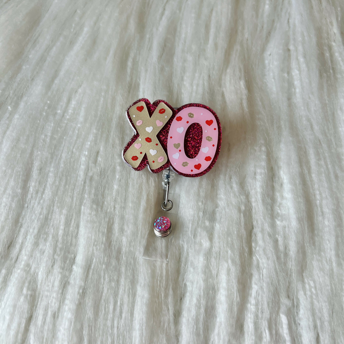 Gold & Pink XO Badge Reel