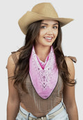 Beaded fringe bandana- Pink