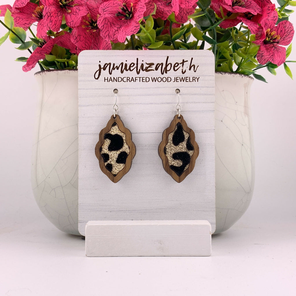 Black and Gold Leopard Earrings