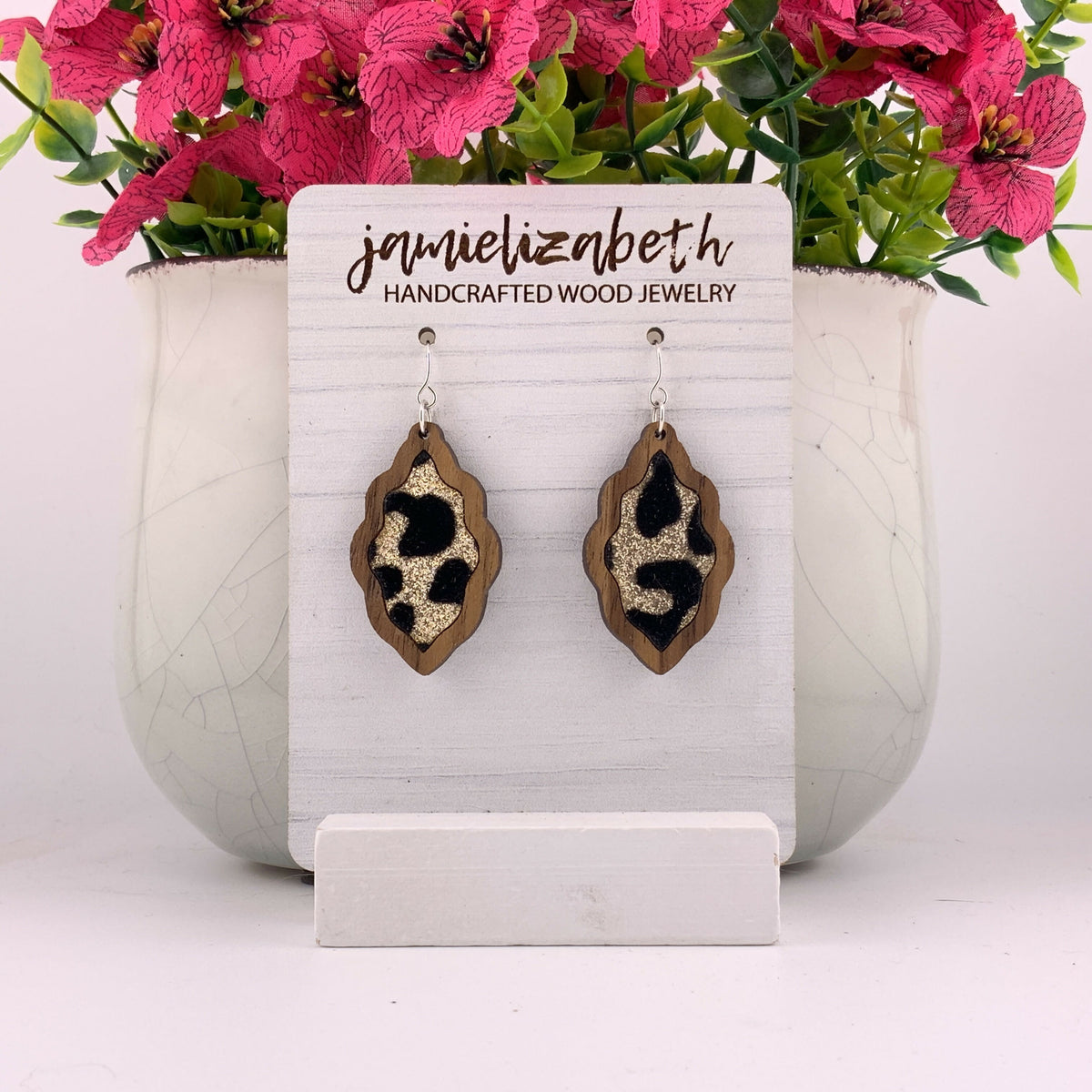 Black and Gold Leopard Earrings