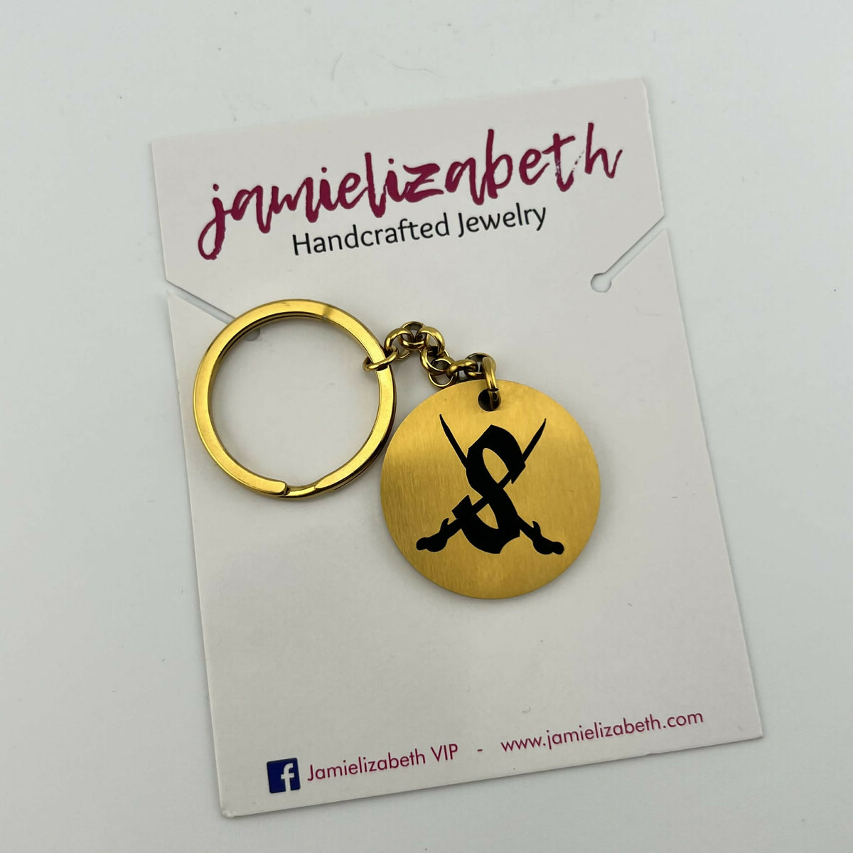 Gold Key Chain "Swords Up"