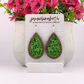 Green Glitter Earrings