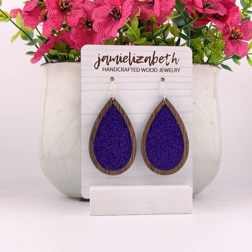 Purple Acrylic Earring