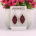 Maroon Glitter Earrings