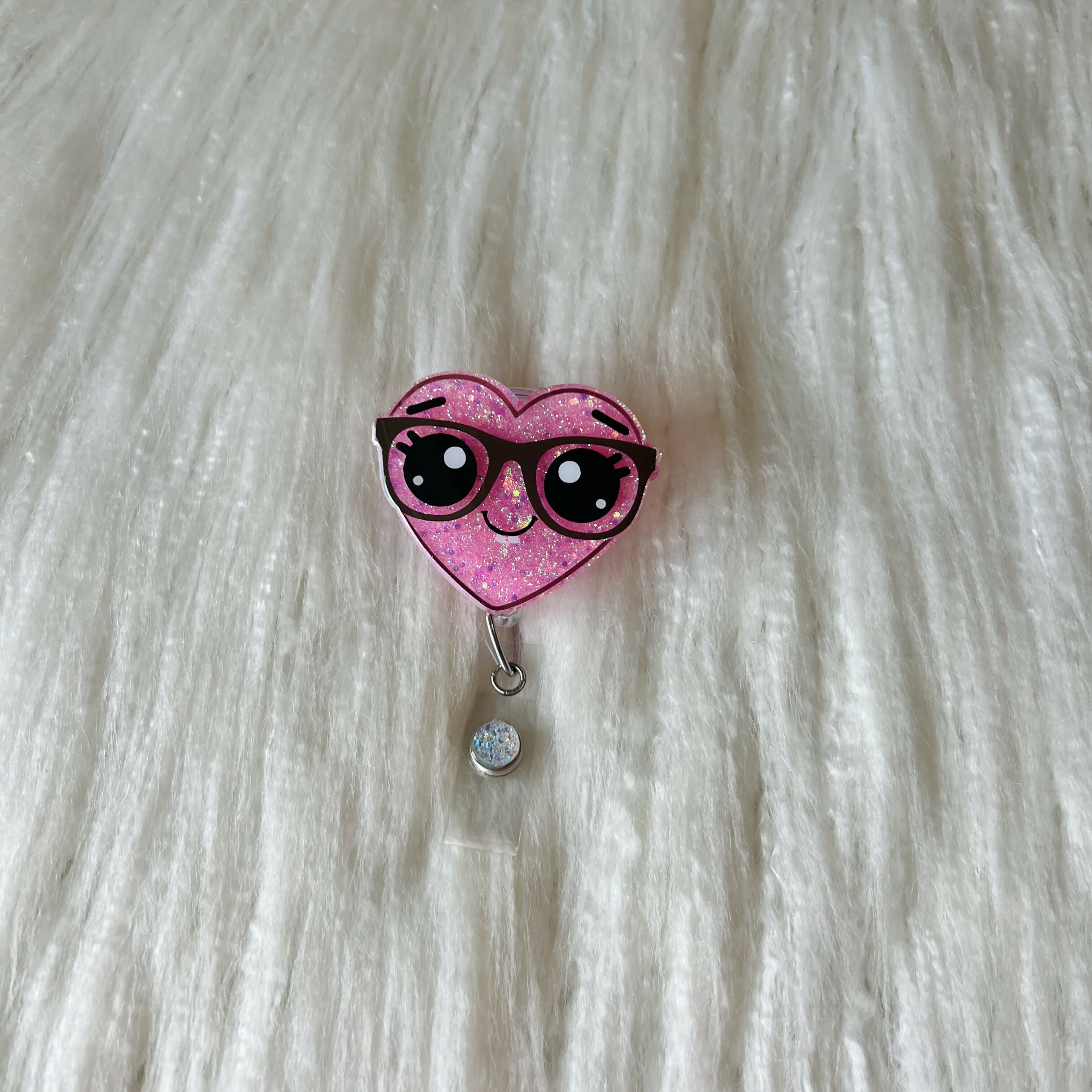 Heart w/ Glasses Badge Reel