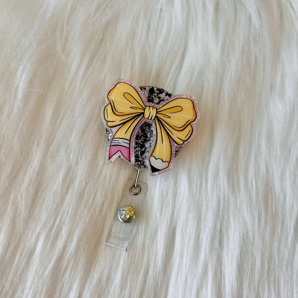 Pencil Bow Badge Reel
